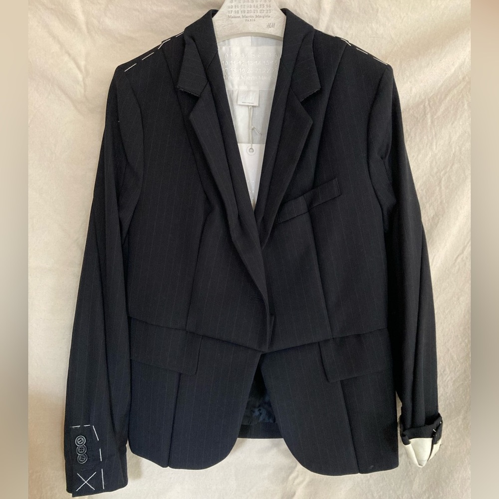 Martin Margiela pinstripe blazer with classic tailoring details